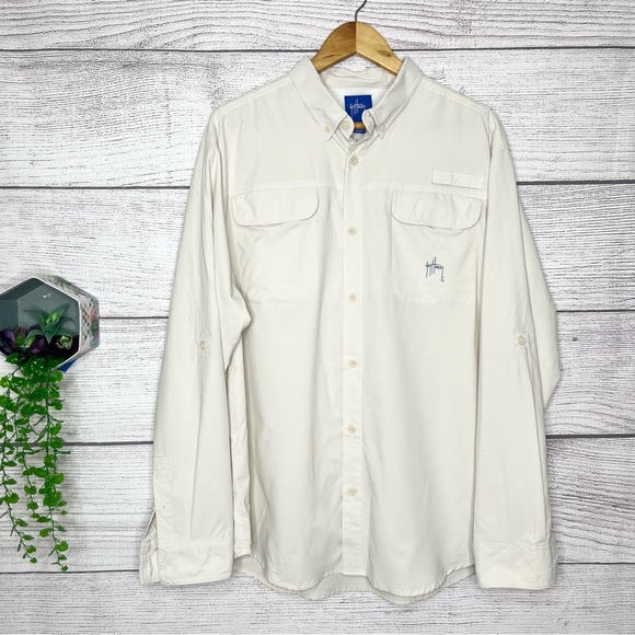 Guy Harvey Men’s Button Down Shirt Long Roll Tab Sleeves Size XL - Picture 16 of 16